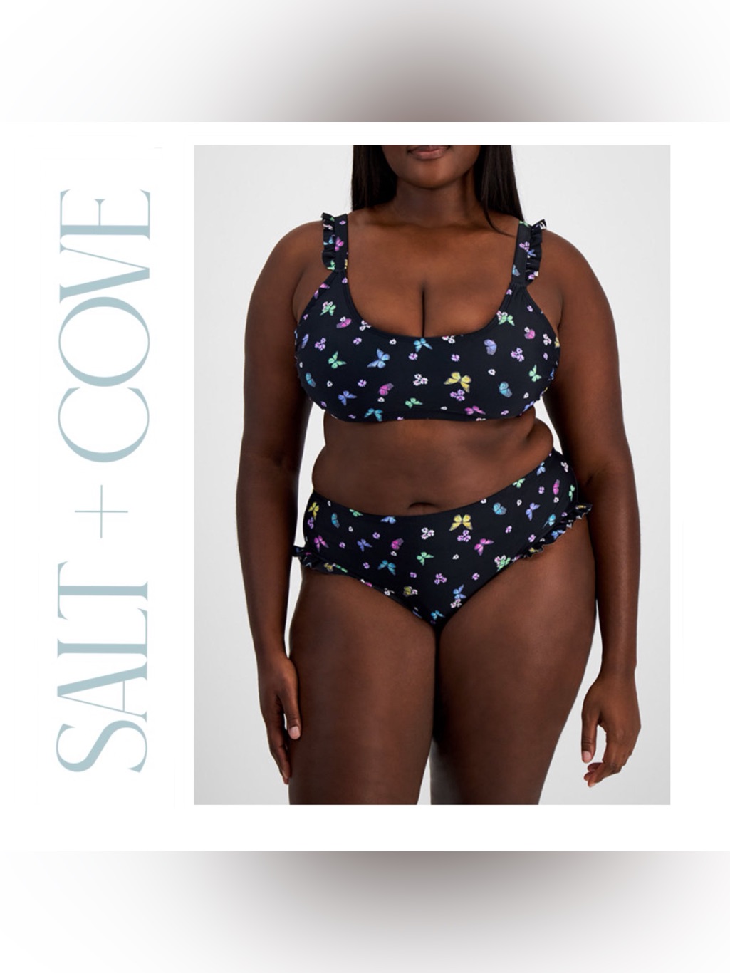 Salt + Cove Butterfly Print Plus Size Bikini